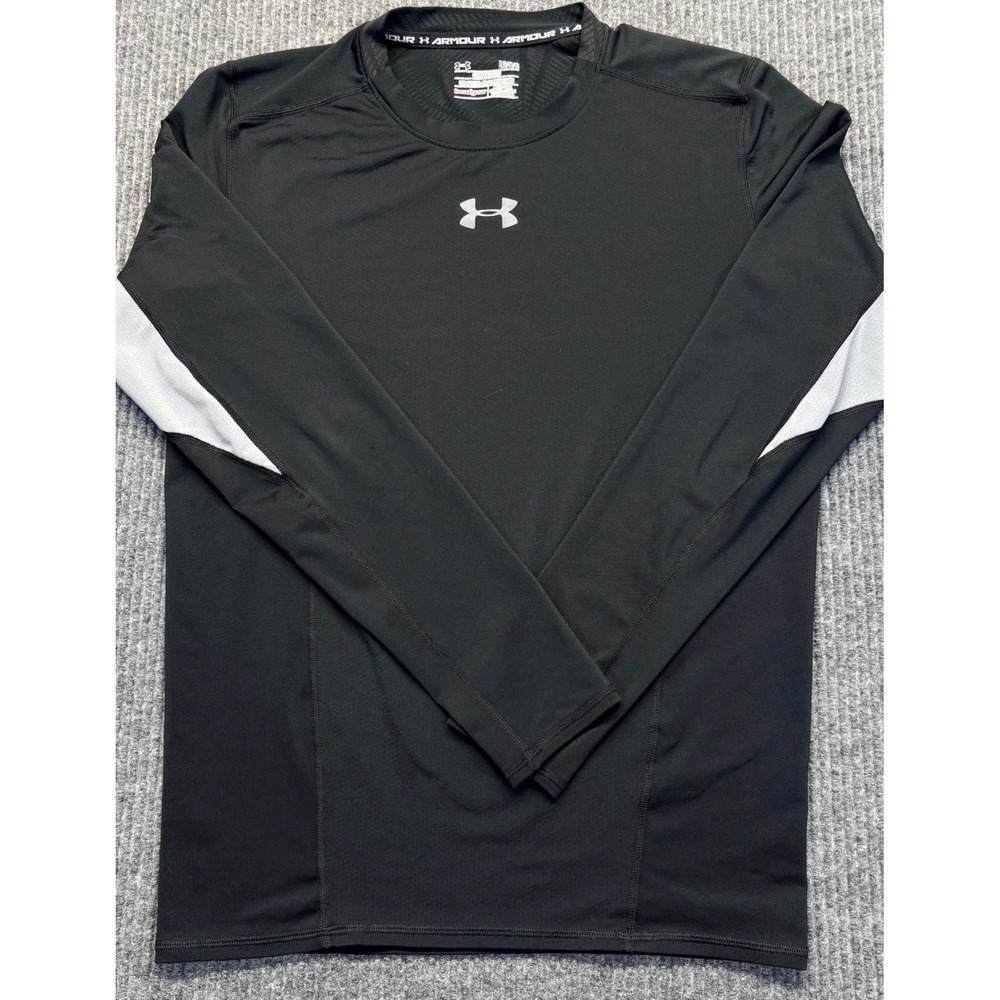 Under Armour HeatGear Compression Shirt Mens Large Black Long Sleeve Base Layer